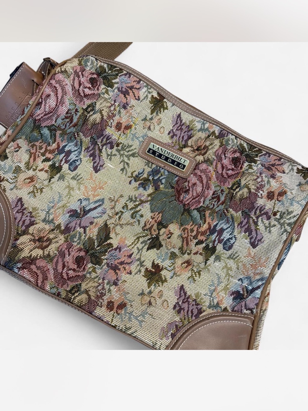 Vintage Vanderbilt Studio Floral Travel Bag Tote Luggage